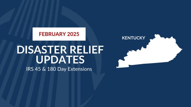 Kentucky 2025 disaster relief tax extensions for 1031 exchanges